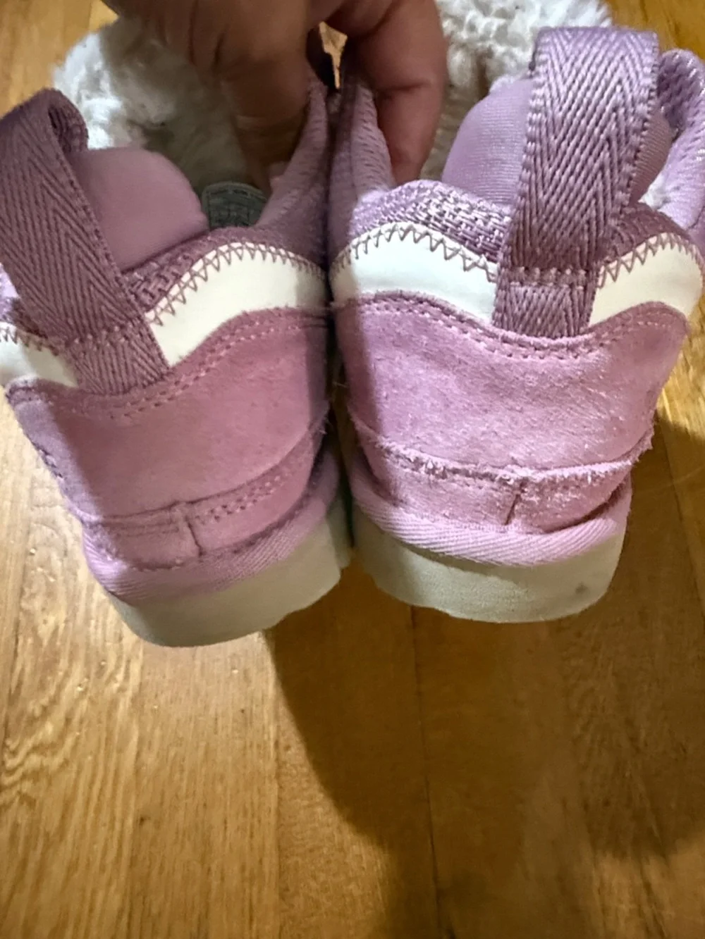 UGG Pink Kids High-Top Boots with Faux Fur Collar
